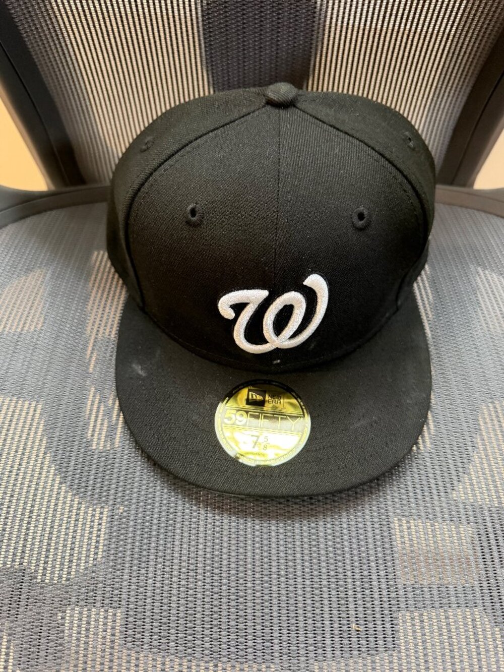 New Era Washington Nationals 59FIFTY Fitted Hat 7 5/8 Black
